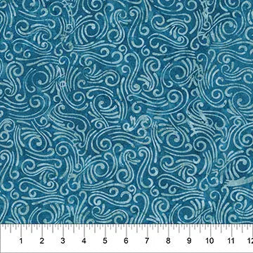 Swirls II Blue Cotton Wideback Fabric per yard Northcott