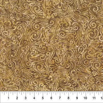 Swirls II Brown Cotton Wideback Fabric per yard Northcott