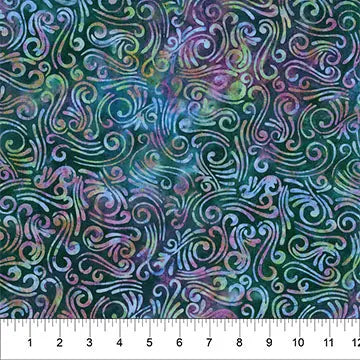 Swirls II Multi Blue Cotton Wideback Fabric per yard Northcott
