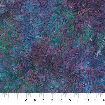 Swirls II Multi Purple Cotton Wideback Fabric per yard Northcott