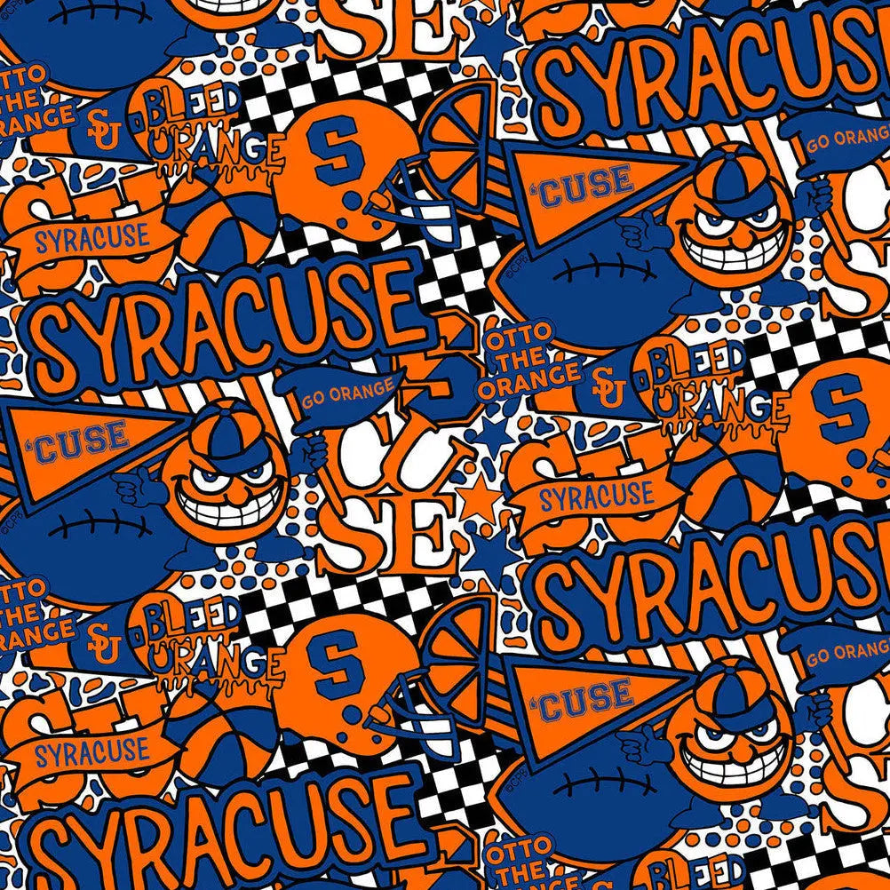 Syracuse Orange - Pop Art 44"/45" Fabric per yard The Fabric Company