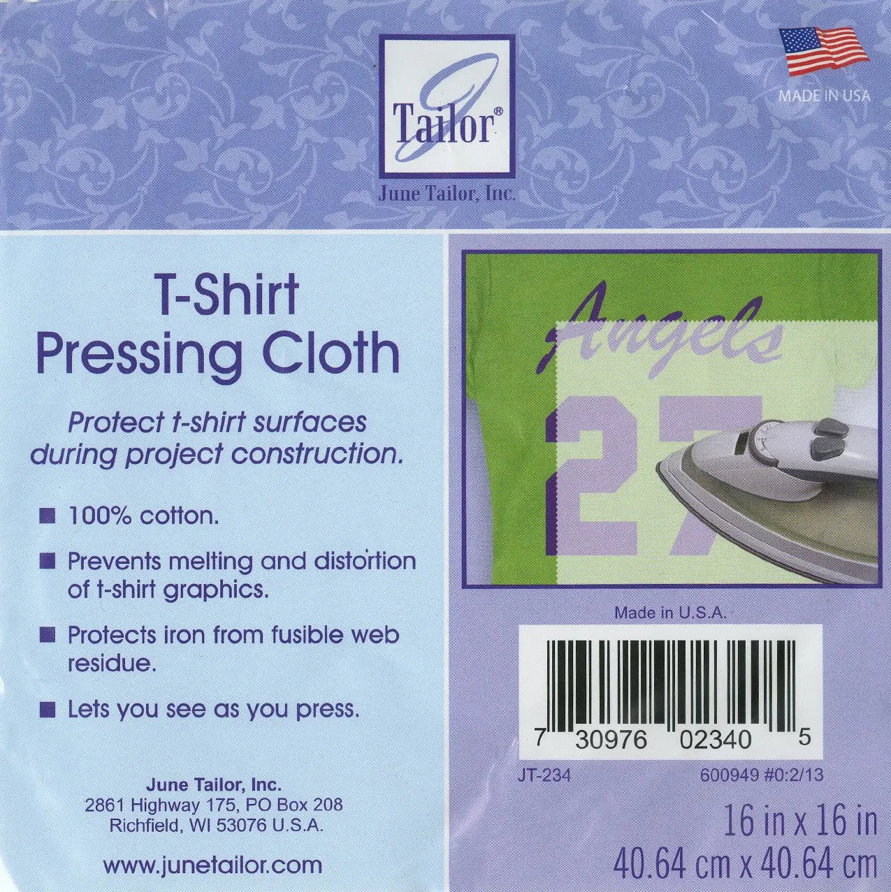 T Shirt Pressing Cloth - Linda's Electric Quilters