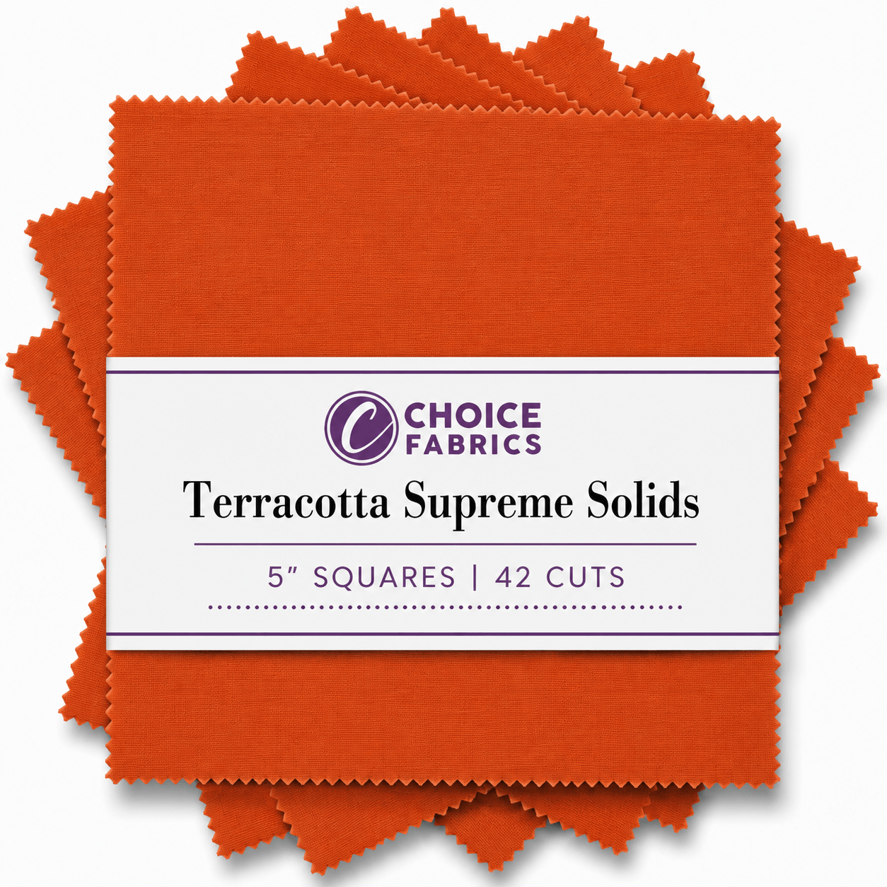 Choice Fabrics Supreme Solids 5x5 charm pack terracotta 42 squares