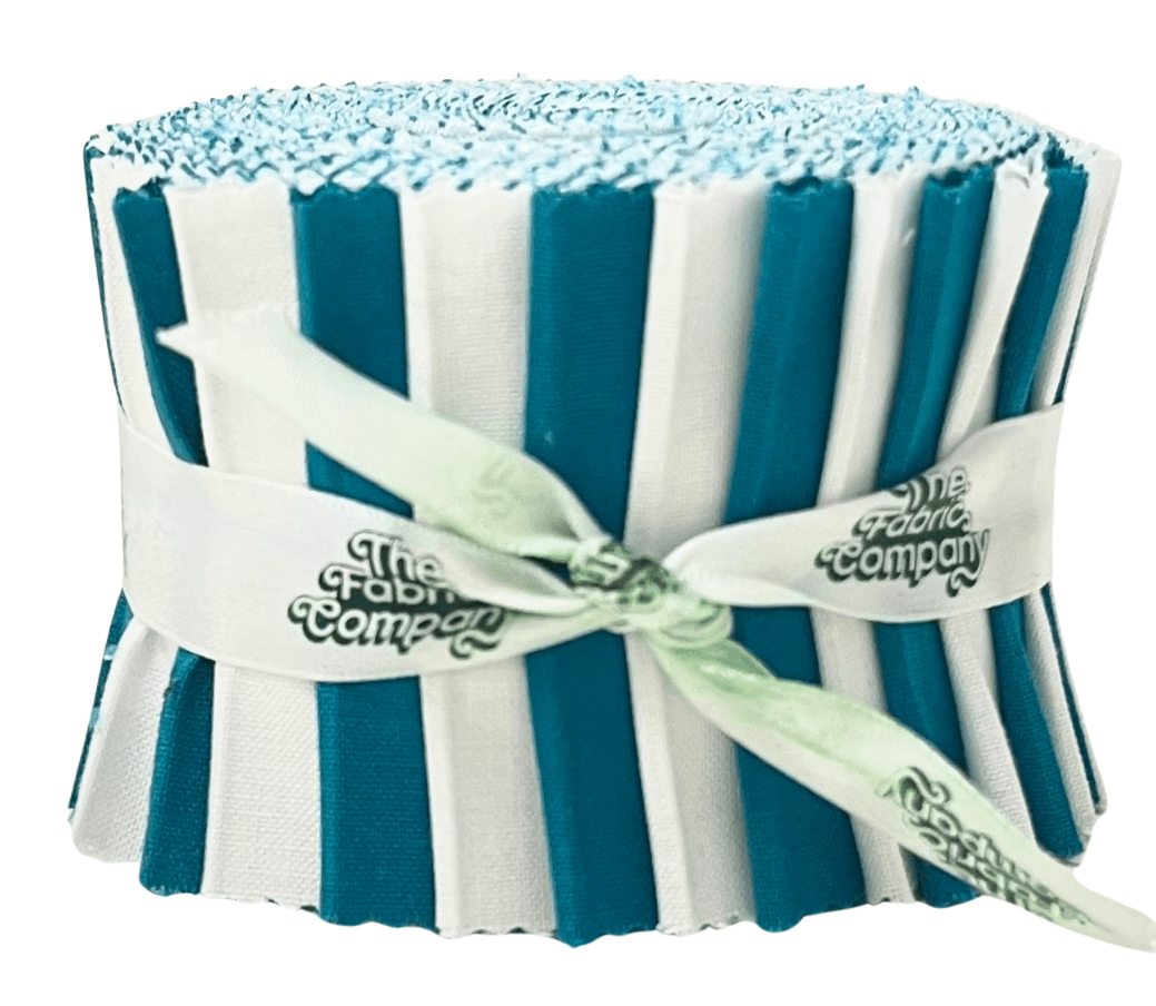 Supreme Solids - 2.5" Roll - Teal & White (20 cuts)