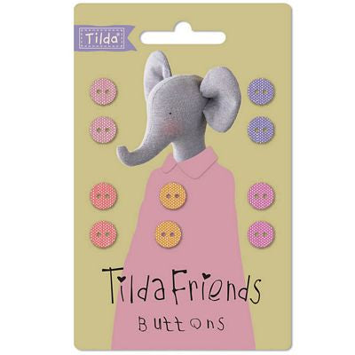 Tilda Friends Chambray Buttons Warm Colors 9mm 10p