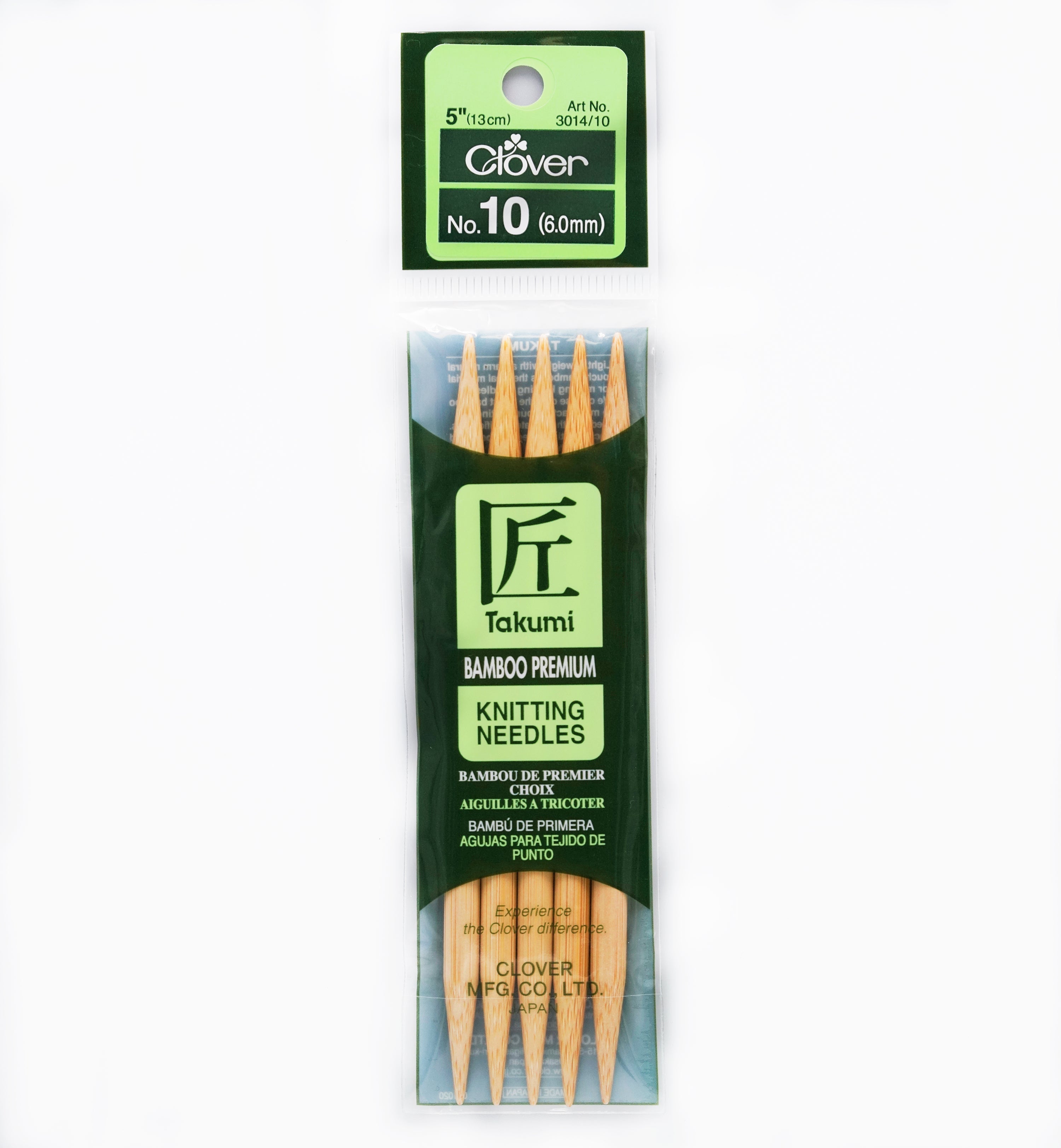 Takumi Bamboo Knitting Needles Double Pointed (5") No. 10