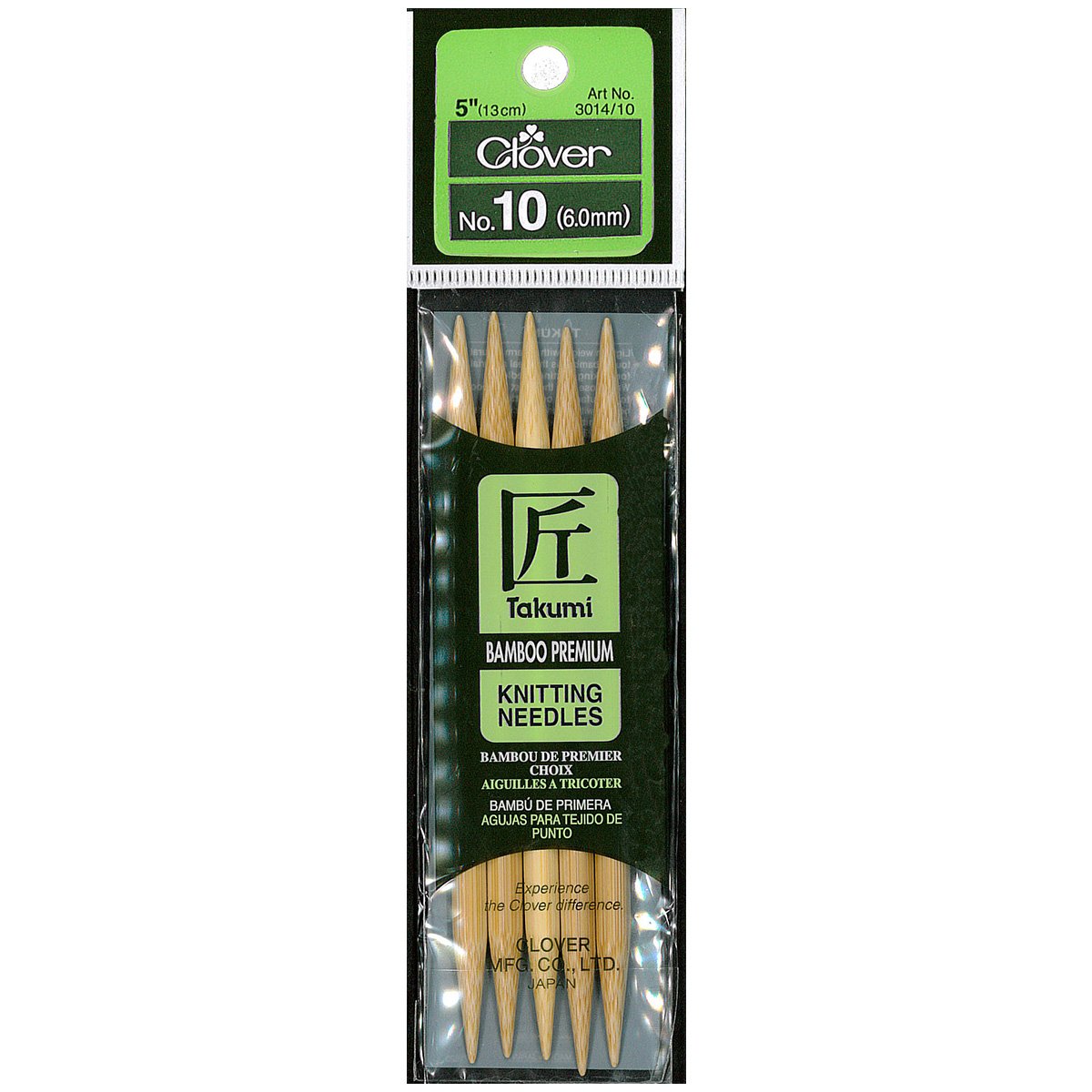 Takumi Bamboo Knitting Needles Double Pointed (5") No. 10