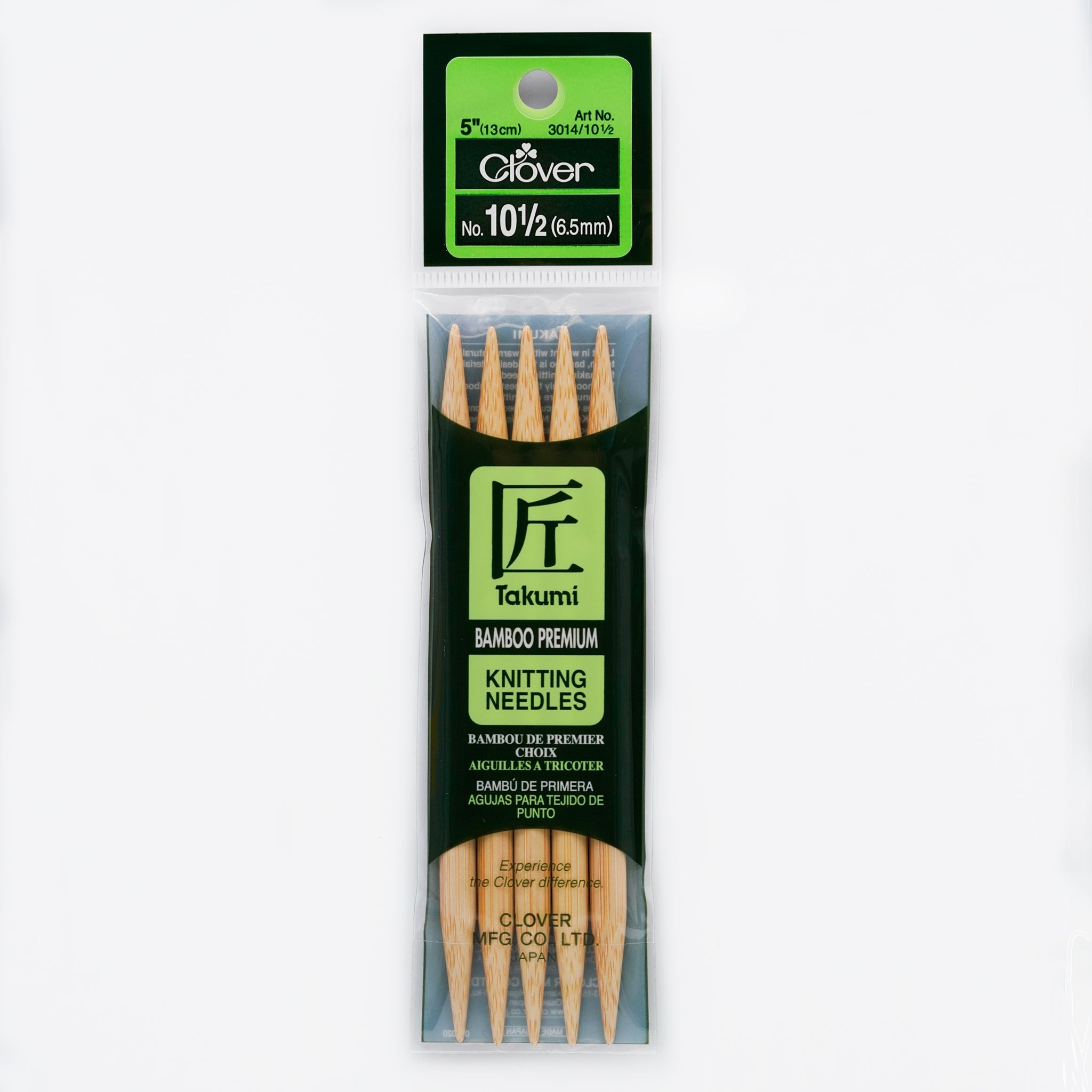 Takumi Bamboo Knitting Needles Double Pointed (5") No. 10.5