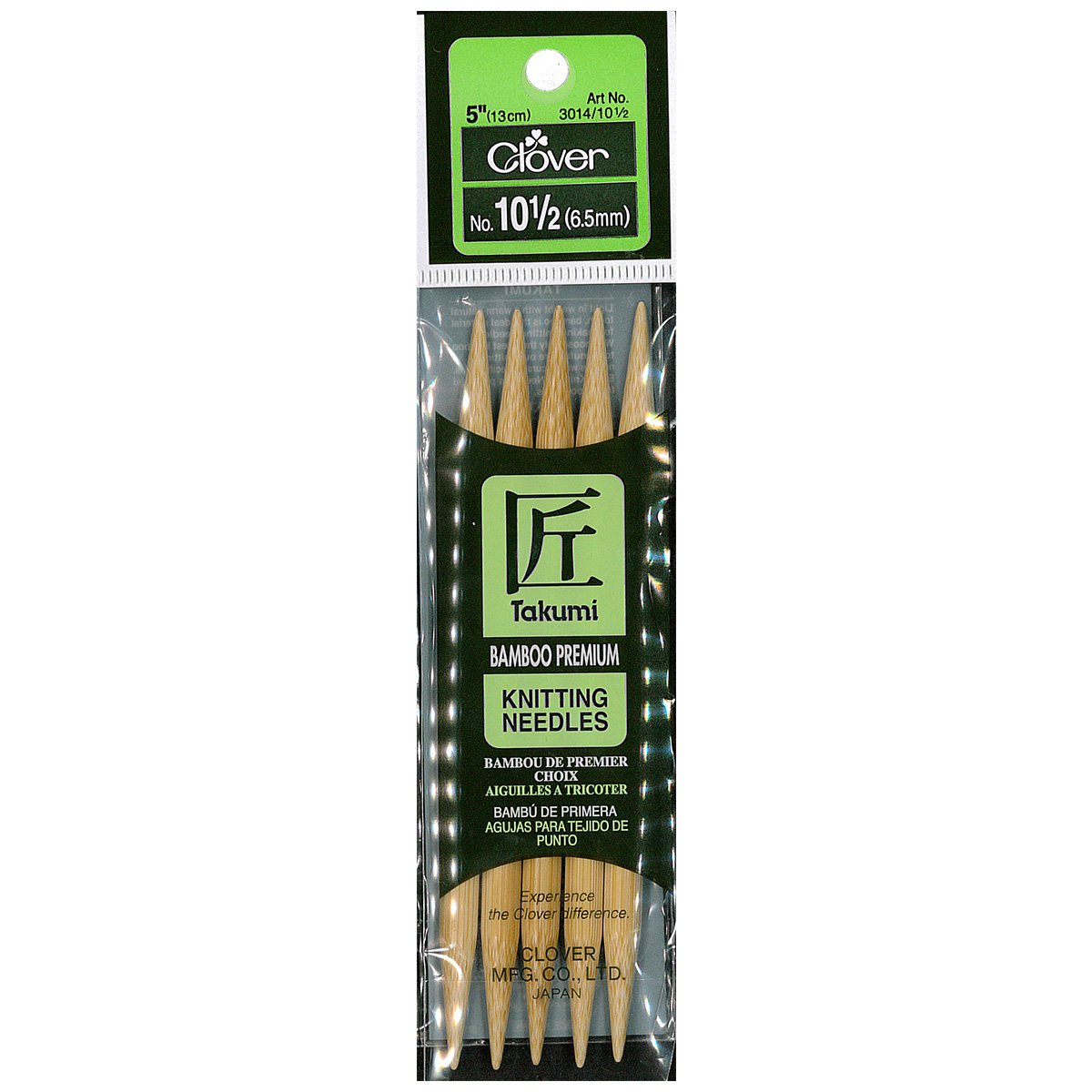 Takumi Bamboo Knitting Needles Double Pointed (5") No. 10.5