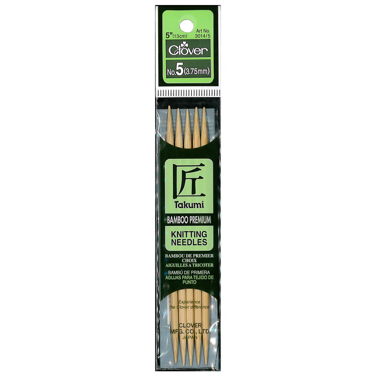 Takumi Bamboo Knitting Needles Double Pointed (5") No. 5