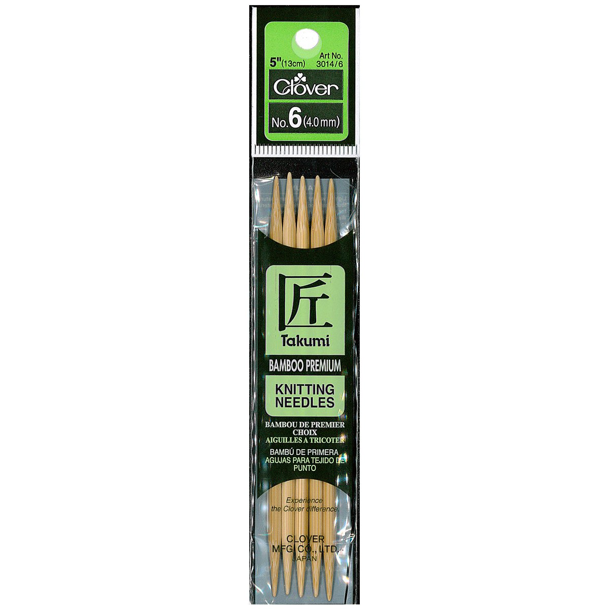 Takumi Bamboo Knitting Needles Double Pointed (5") No. 6