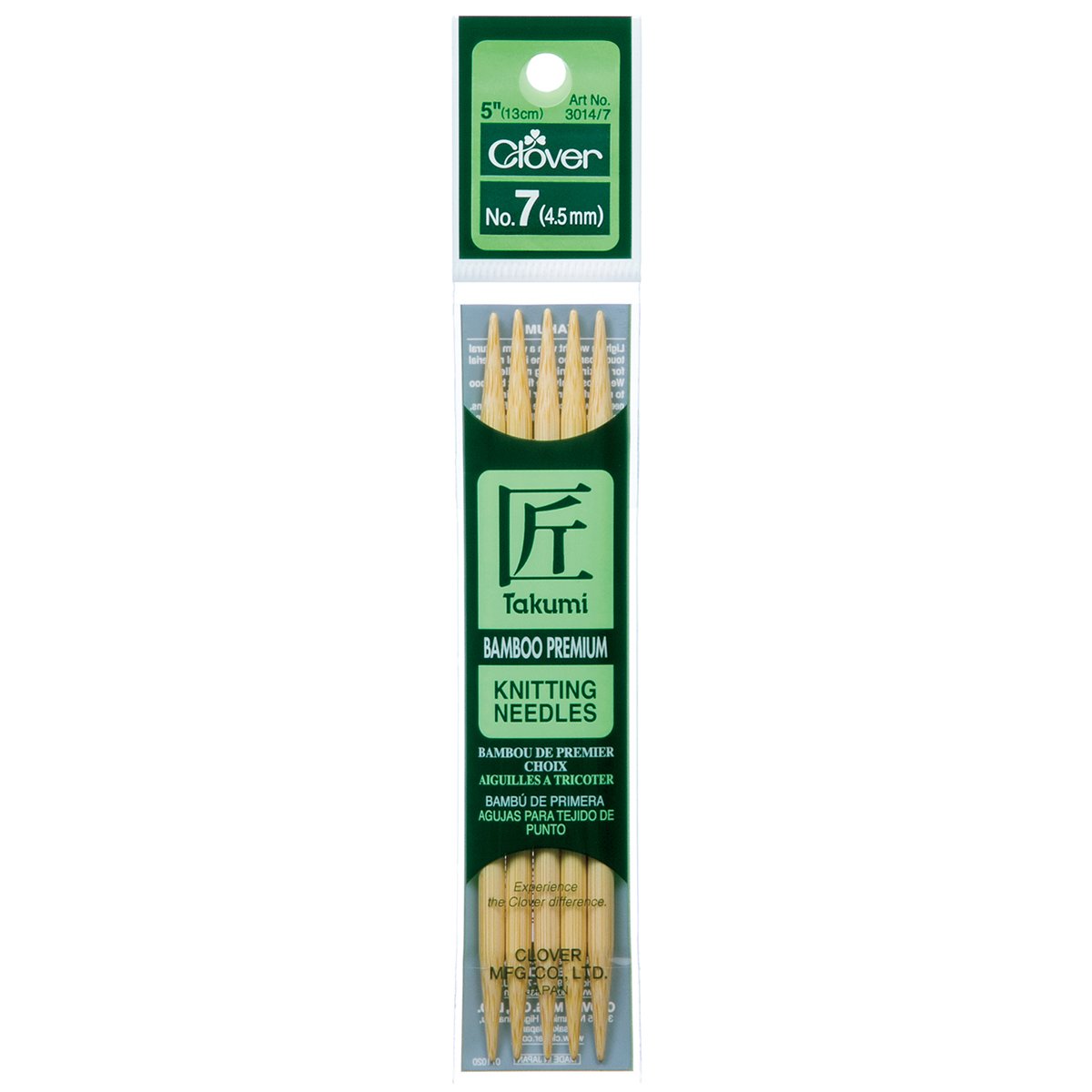 Takumi Bamboo Knitting Needles Double Pointed (5") No. 7