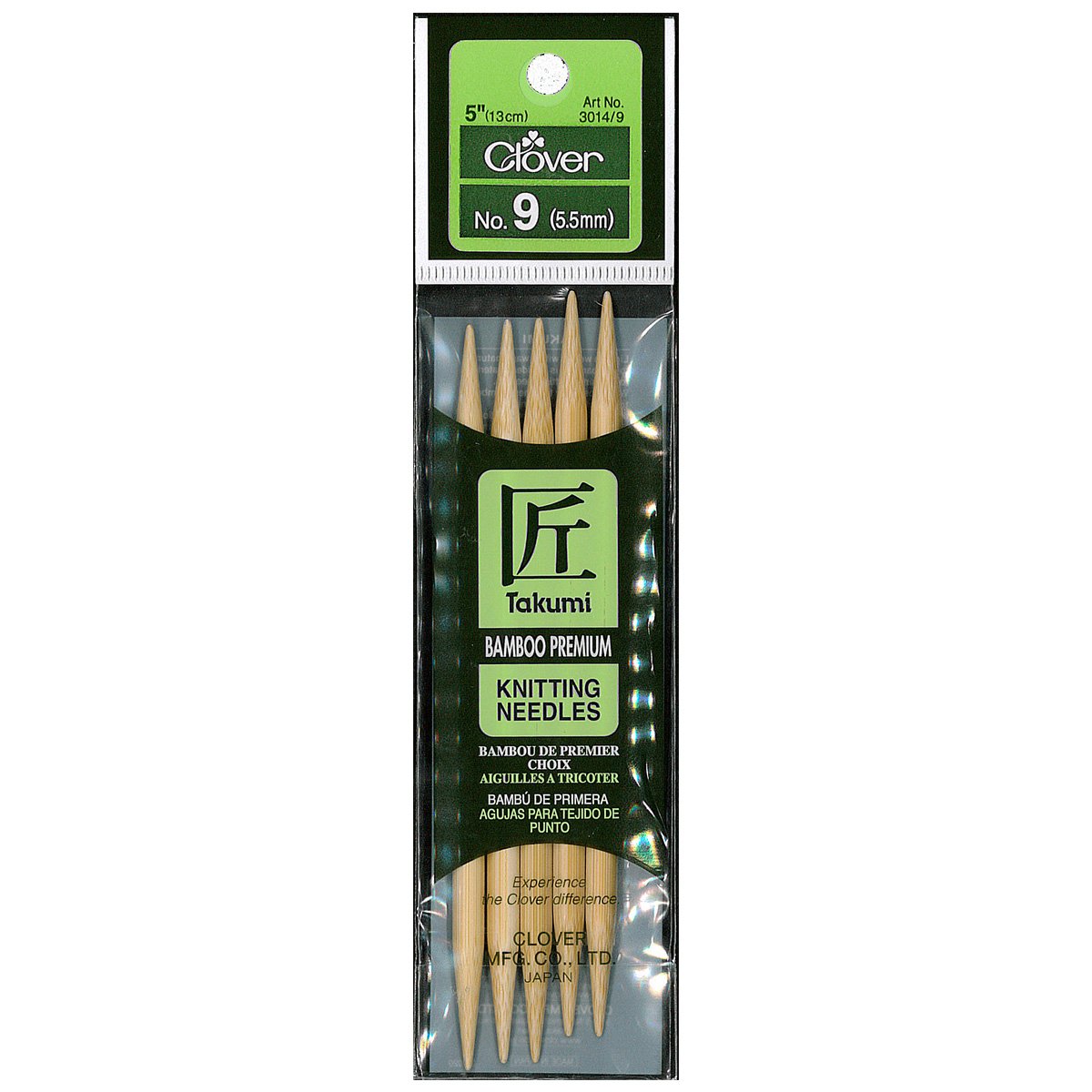 Takumi Bamboo Knitting Needles Double Pointed (5") No. 9