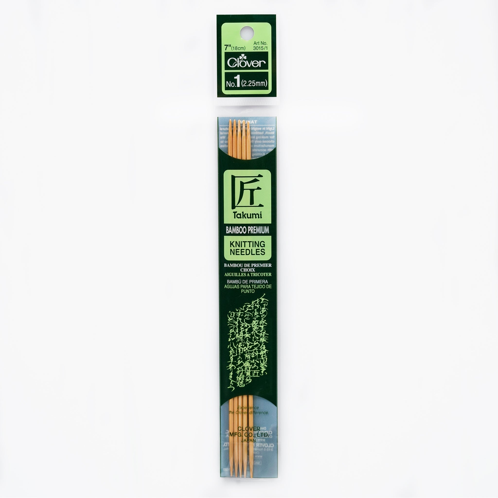 Takumi Bamboo Knitting Needles Double Pointed (7") No. 1