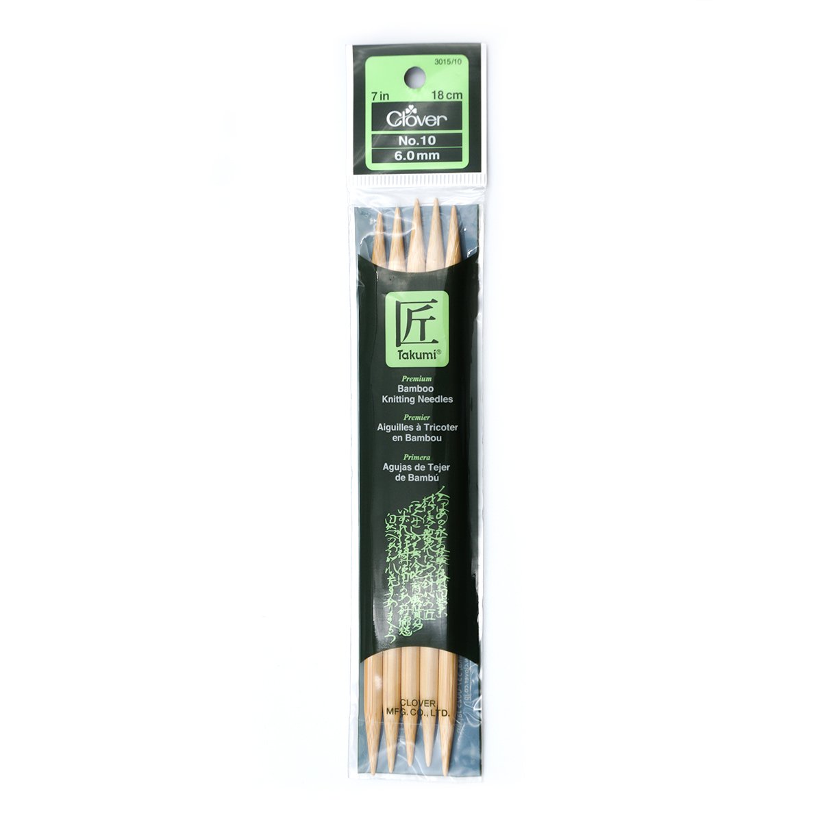 Takumi Bamboo Knitting Needles Double Pointed (7") No. 10