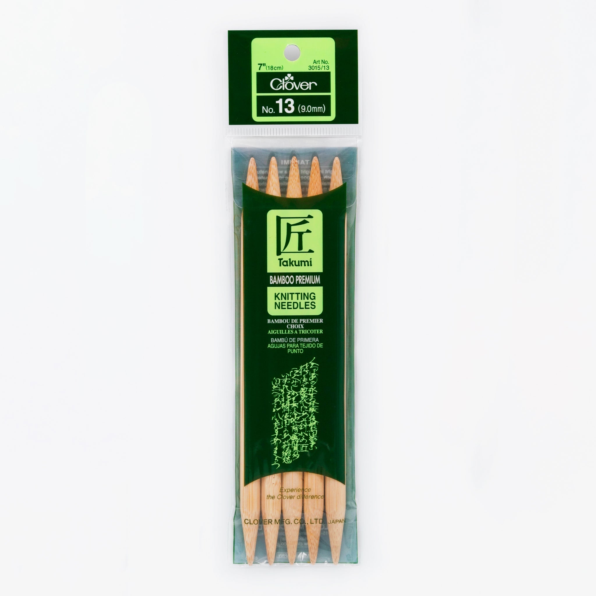 Takumi Bamboo Knitting Needles Double Pointed (7") No. 13