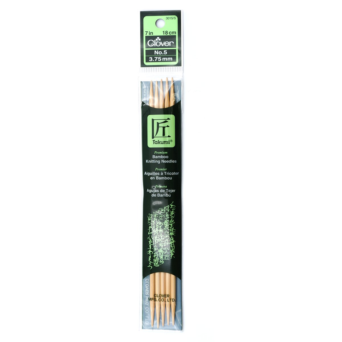 Takumi Bamboo Knitting Needles Double Pointed (7") No. 5