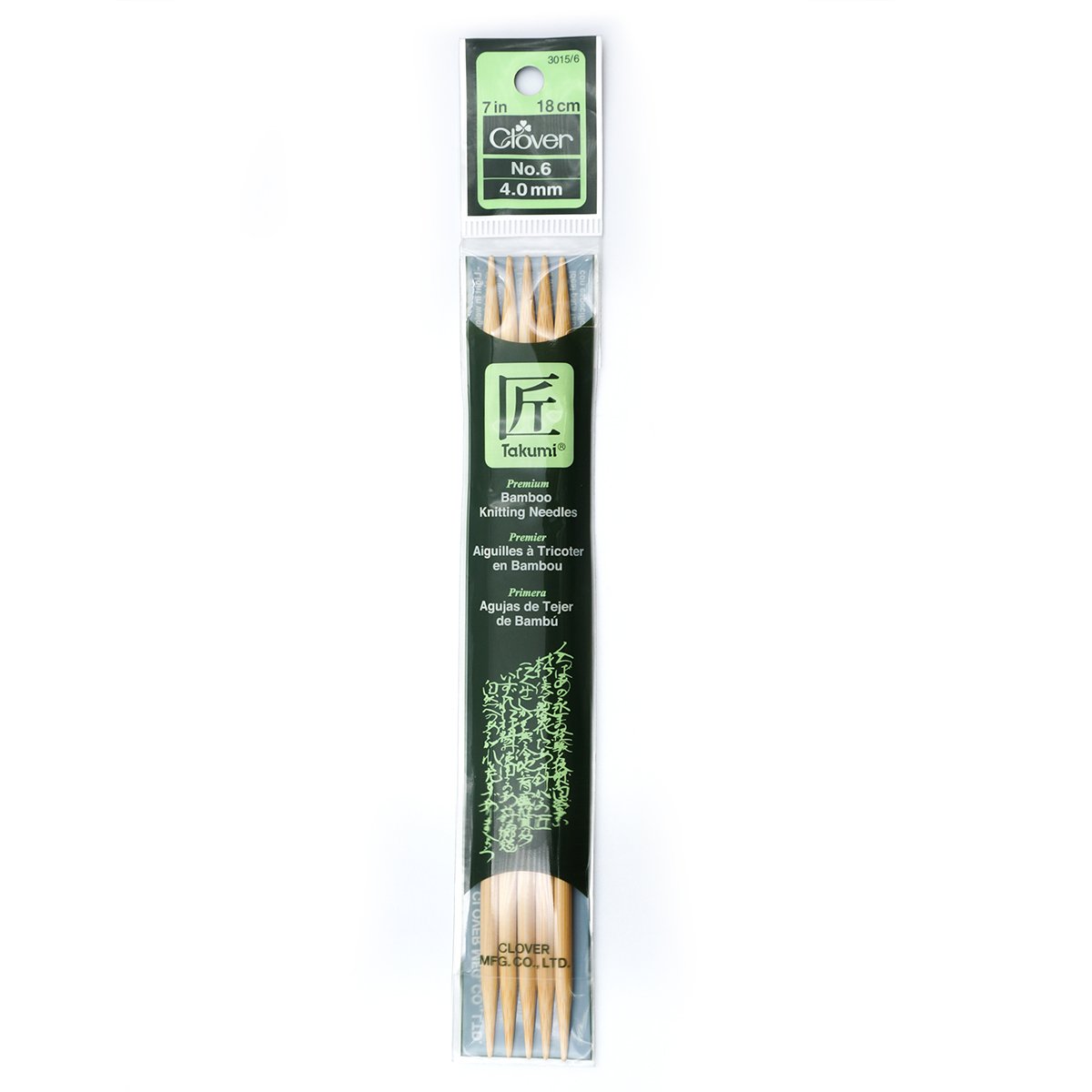 Takumi Bamboo Knitting Needles Double Pointed (7") No. 6