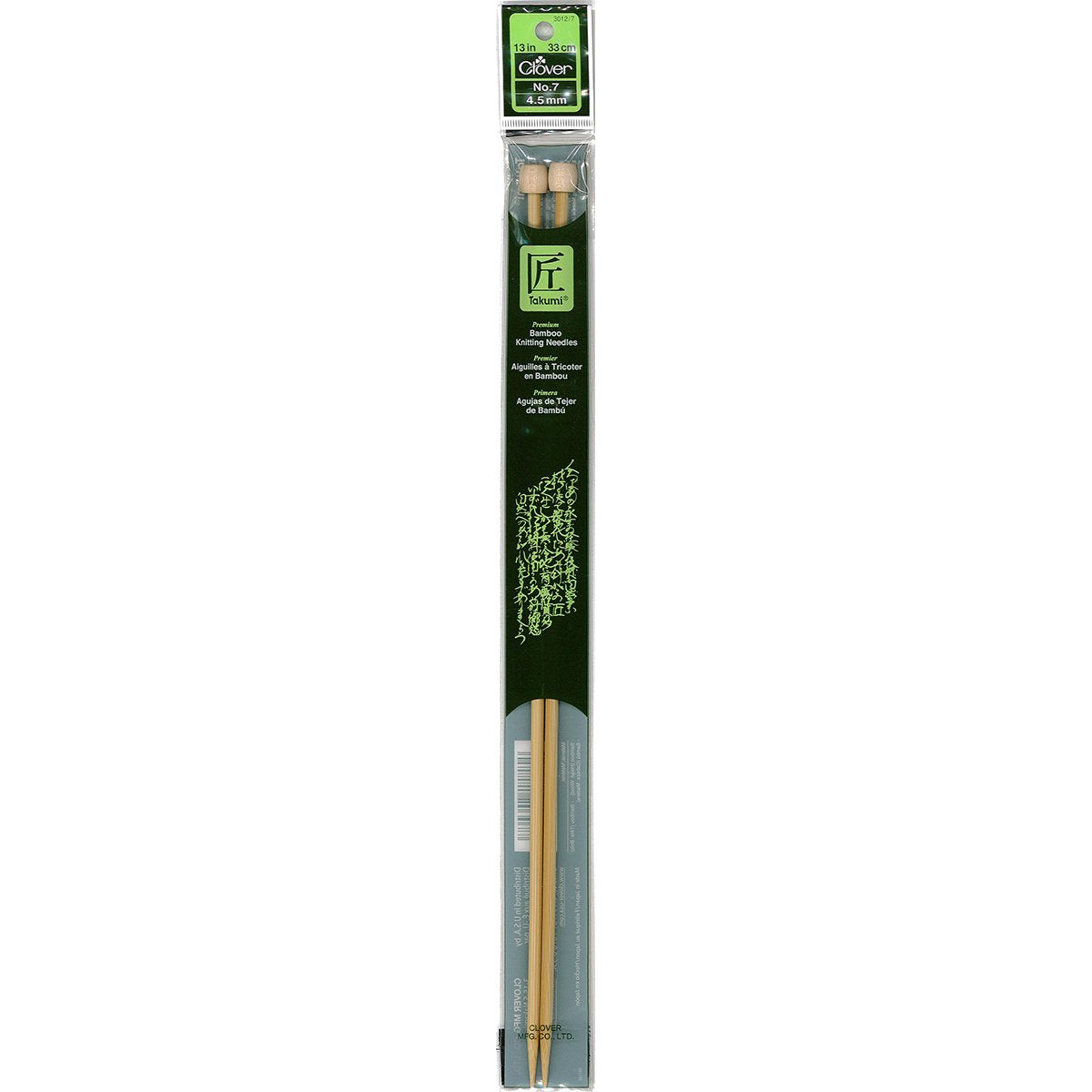 Takumi Bamboo Knitting Needles Single Pointed (13") No. 7