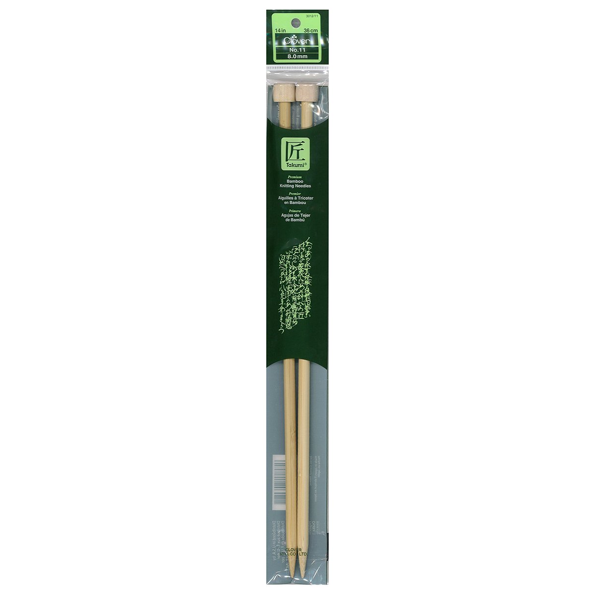 Takumi Bamboo Knitting Needles Single Pointed (14") No. 11