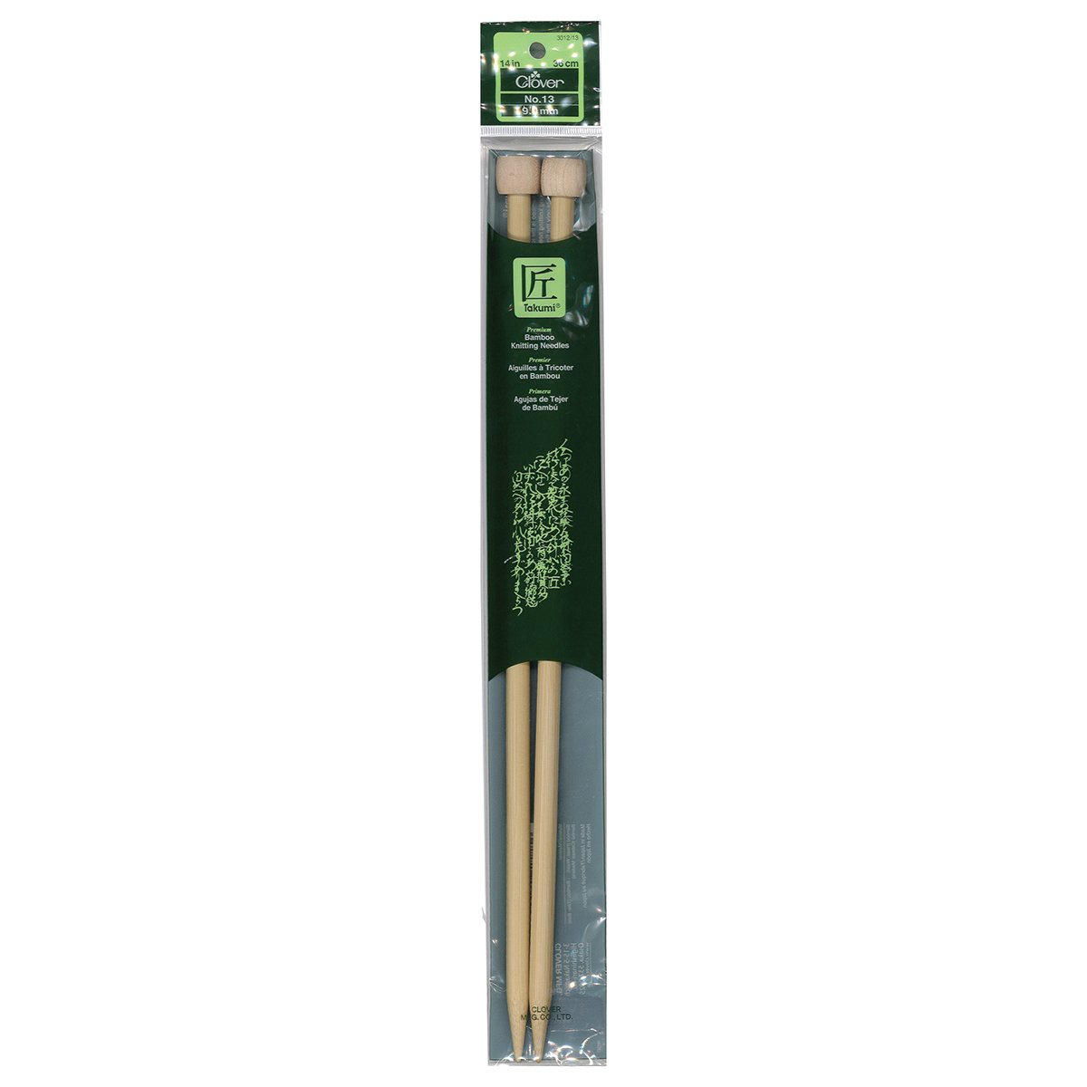 Takumi Bamboo Knitting Needles Single Pointed (14") No. 13