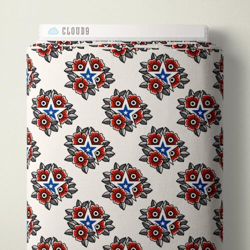 Tattoo Stars Pop Stars QC Cotton 44”/45” Fabric Per Yard