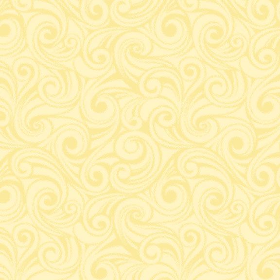 Tea for Two Swirl quilting fabric in yellow by Cindy Staub for Marcus Fabrics, swirl print on yellow cotton, sold by the yard