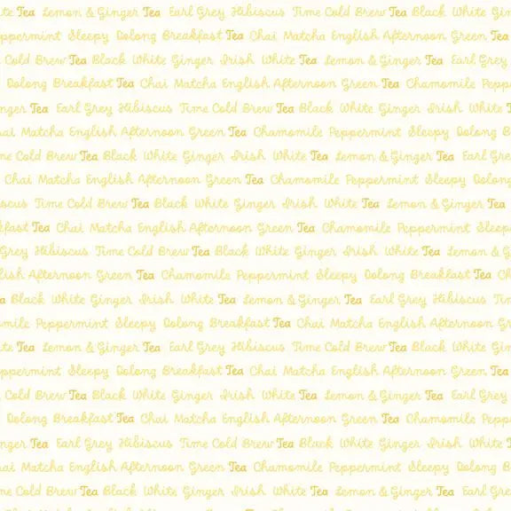 Tea for Two - Words - Yellow 44" / 45" Fabric Per Yard The Fabric Company