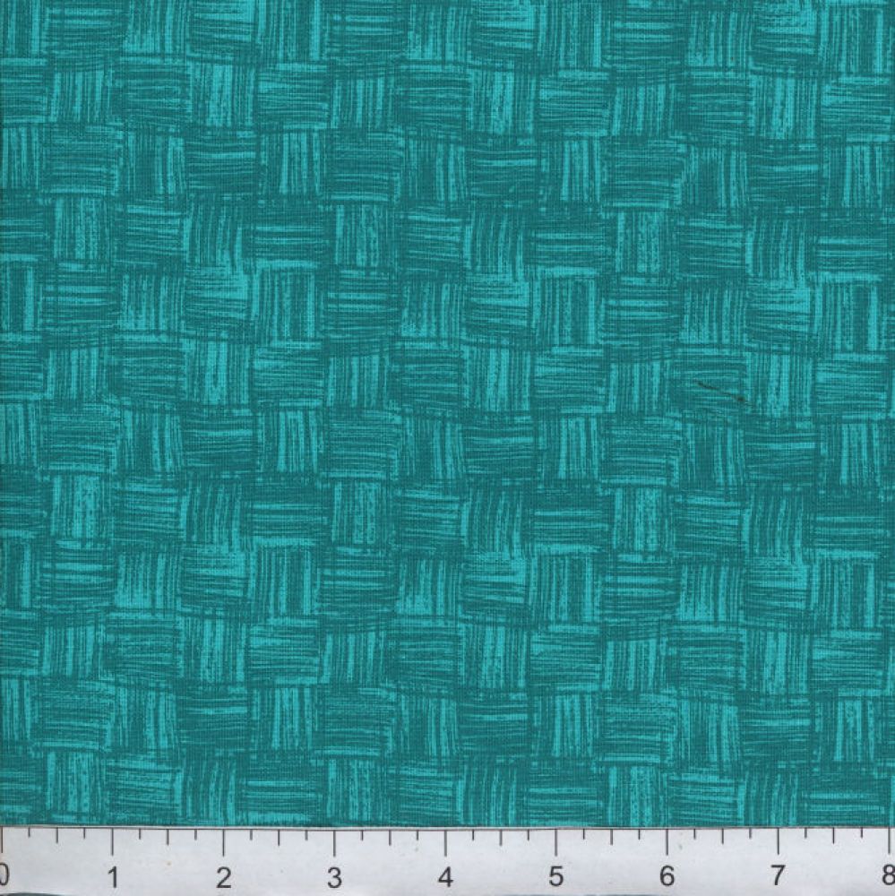 Teal Wicker 45" Wide Cotton Fabric Per Yard
