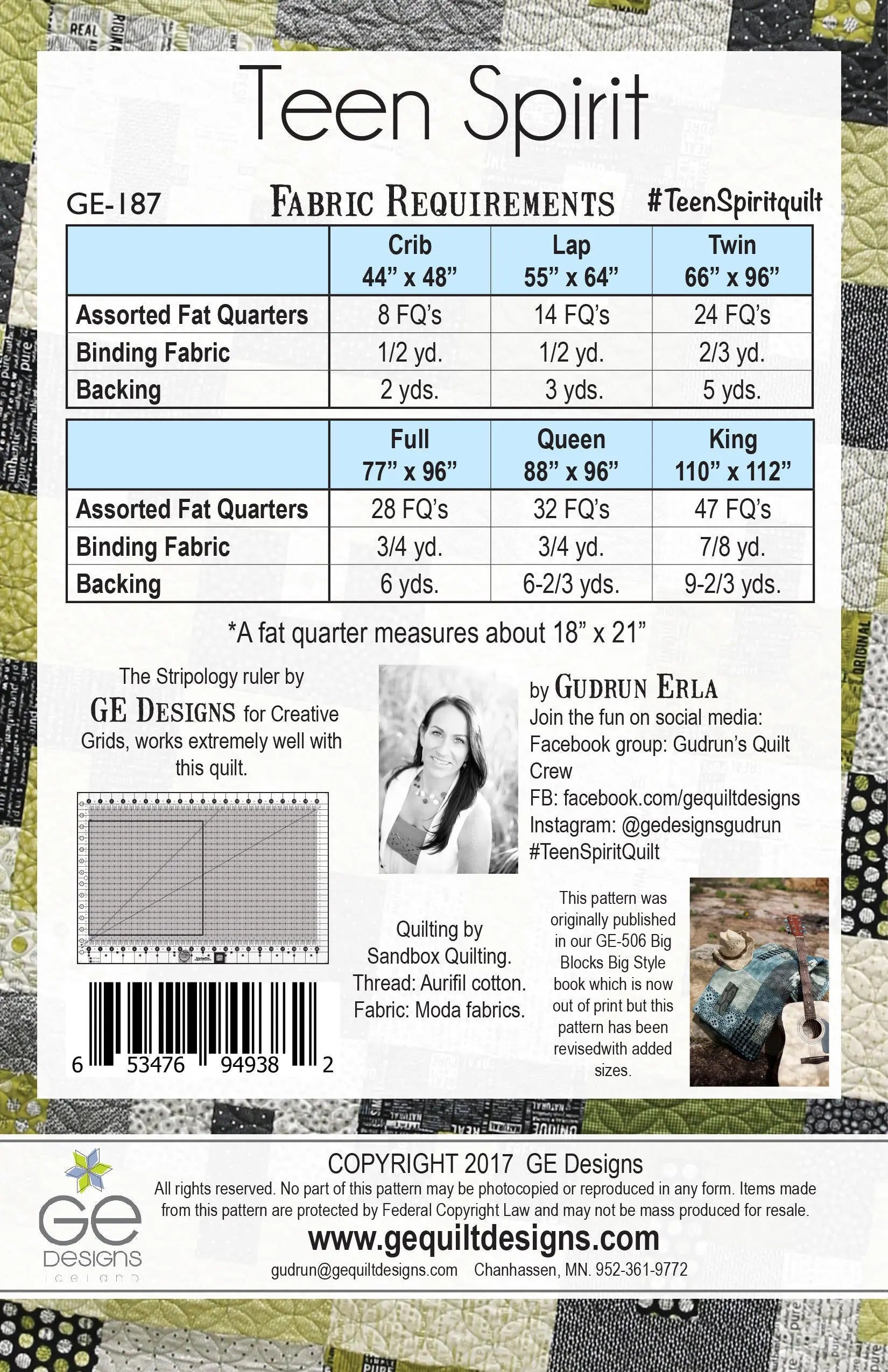 Teen Spirit Pattern 187 GE Designs