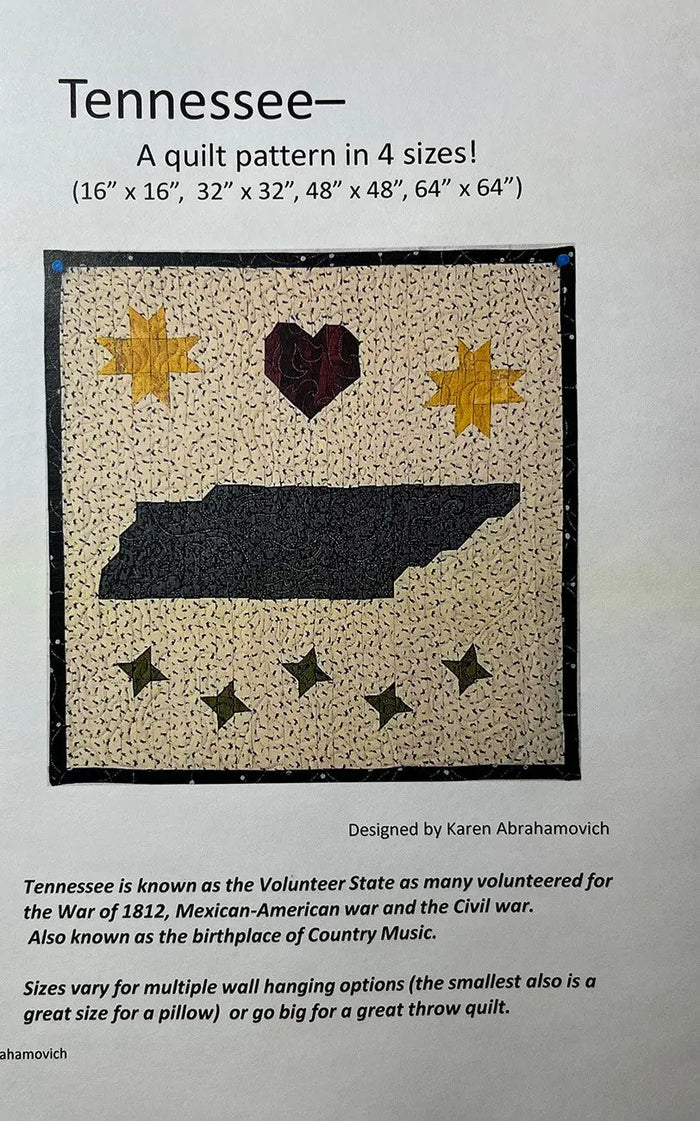 Tennessee Quilt Pattern - Linda's Electric Quilters