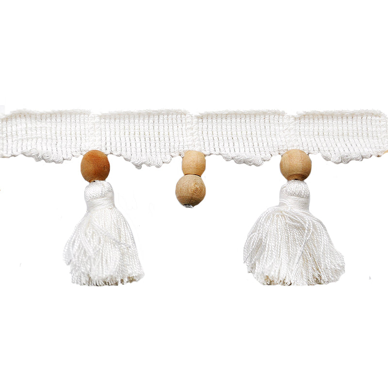 Texture Collection - 3" Length Wooden Ball Tassel Fringe in Cotton (25 Yard Roll) - BF-4200-27