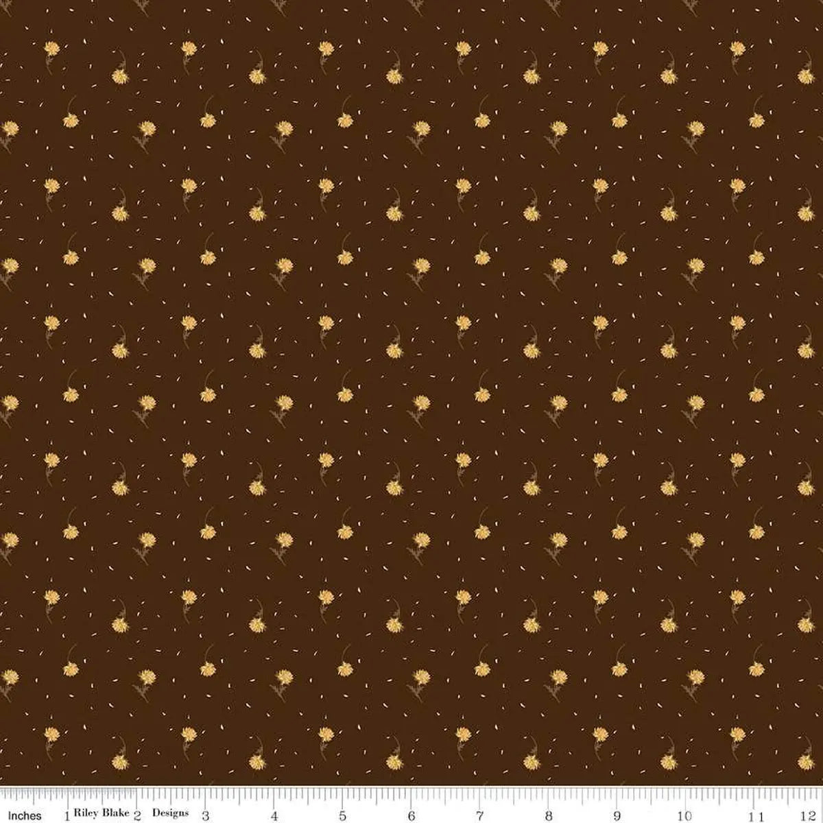 The Awe of Autumn Flower Toss Brown 43"/44" Fabric Per Yard Riley Blake Designs