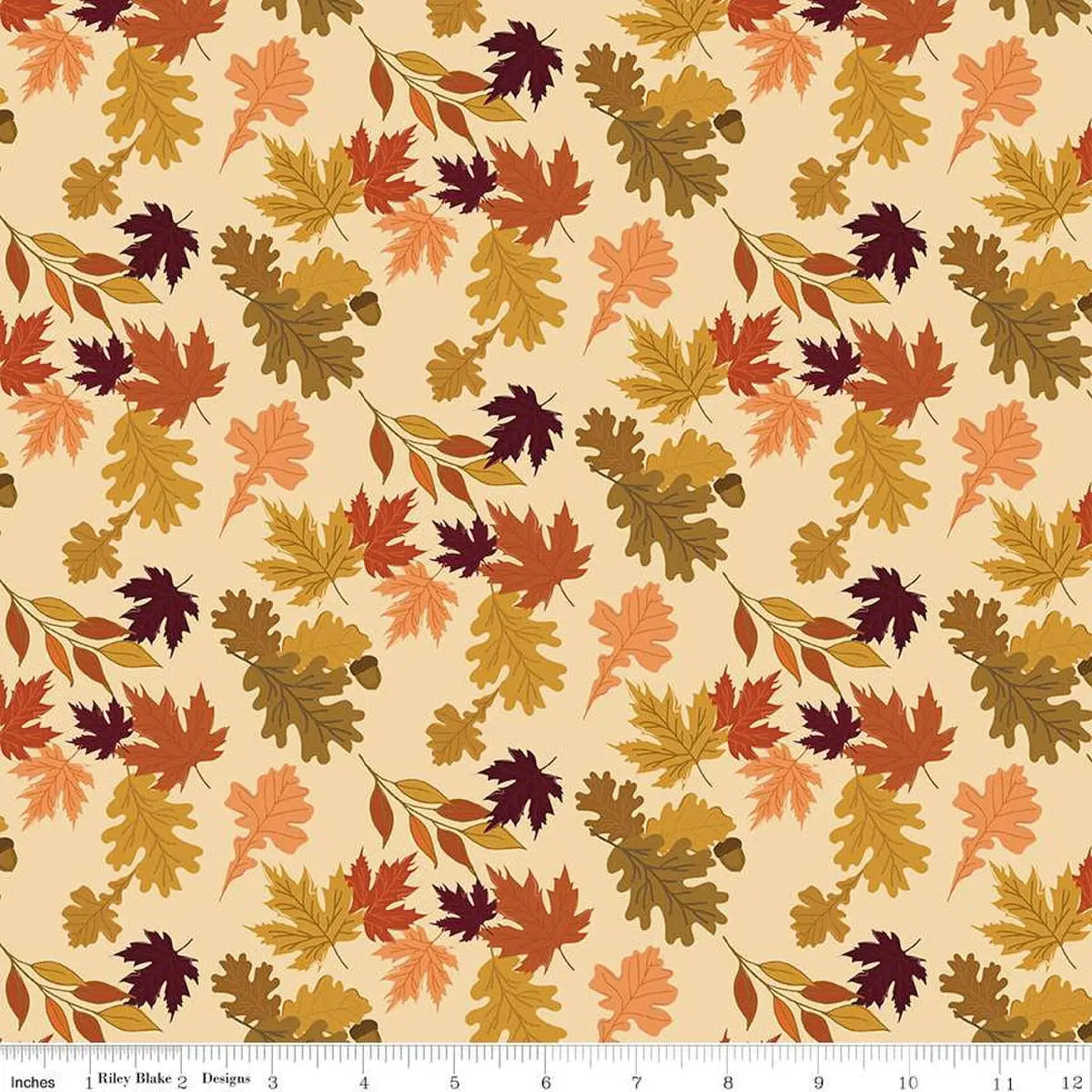 The Awe of Autumn Leaves Latte 43"/44" Fabric Per Yard Riley Blake Designs
