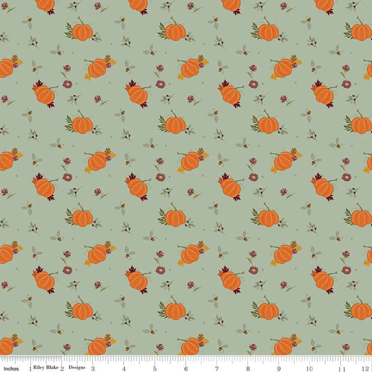 The Awe of Autumn Pumpkins Hazy 43"/44" Fabric Per Yard Riley Blake Designs