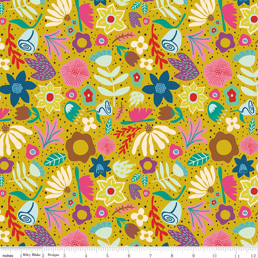 The Genesis of a Journey - Along the Way - Curry 44"/45" Fabric Per Yard