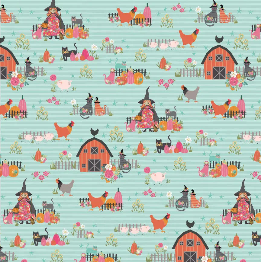 The Good Witch Poppie Cotton Teal 44"/45" Fabric Per Yard Poppie Cotton