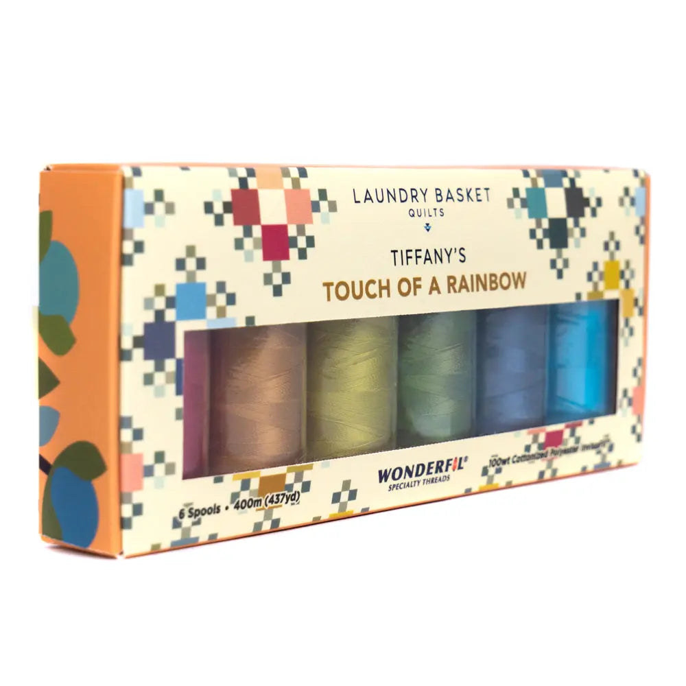Tiffany’s Touch of a Rainbow by Edyta Sitar - Invisible Thread Pack WonderFil USA