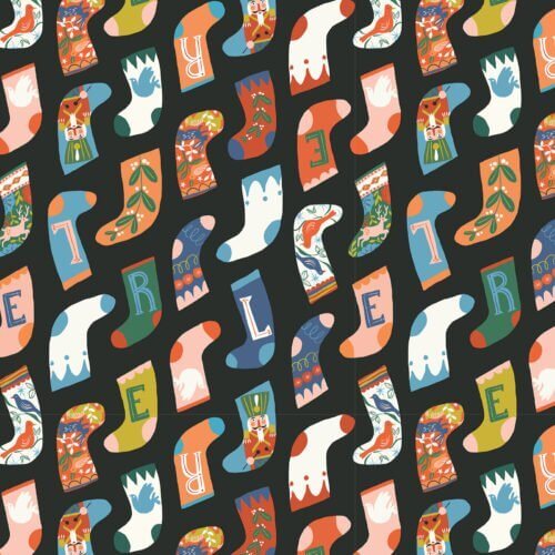 Tinsel Time - Stockings 44" / 45" Fabric Per Yard