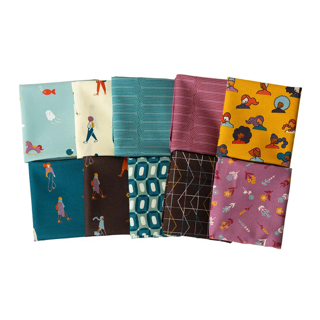 To and Fro Fat Quarter Bundle - Set of 10 Linda's Electric Quilters
