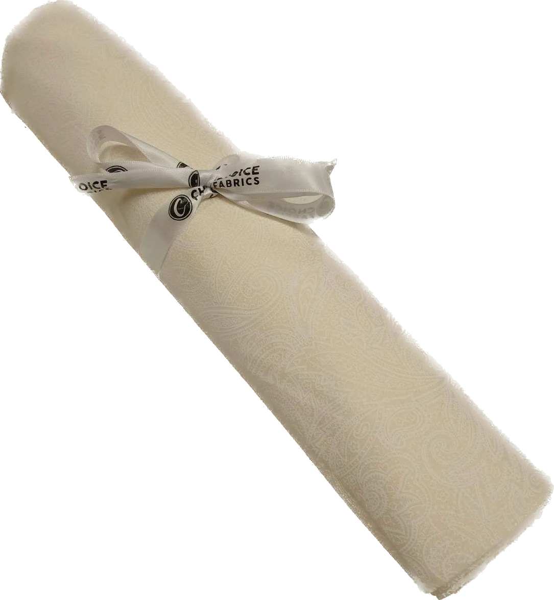 Tone on Tone 108" Supreme Backings - White on Cream - Paisley Wideback Fabric Per Yard