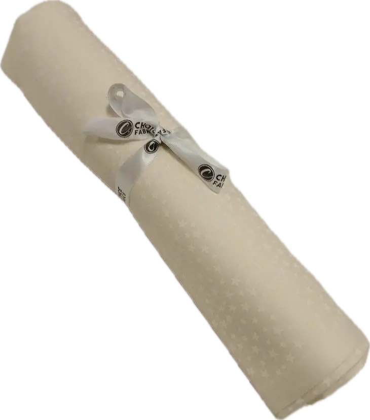 Tone on Tone 108" Supreme Backings - White on Cream - Stars Wideback Fabric Per Yard The Fabric Company