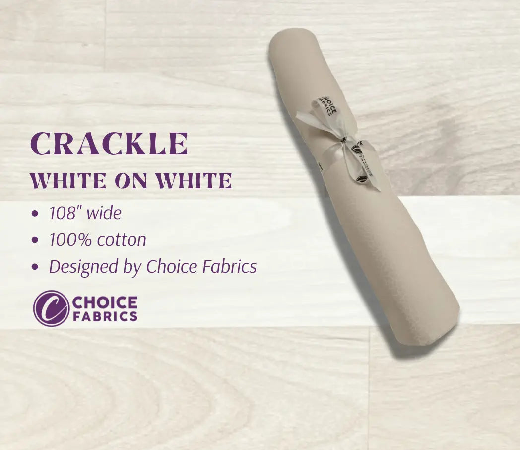 Tone on Tone 108" Supreme Backings - White on White - Crackle Wideback Fabric Per Yard The Fabric Company