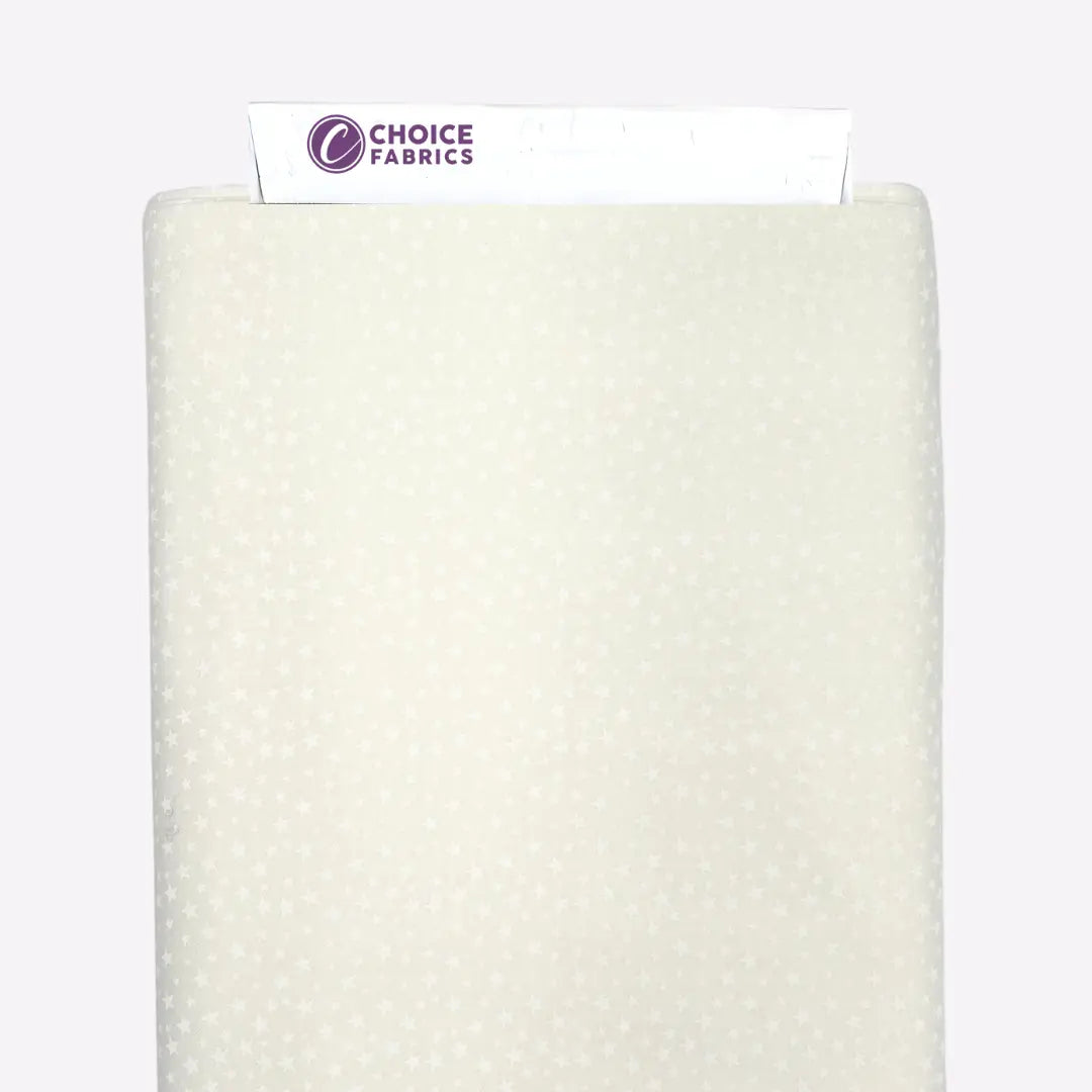 Tone on Tone 108" Supreme Backings - White on White - Stars Wideback Fabric Per Yard The Fabric Company