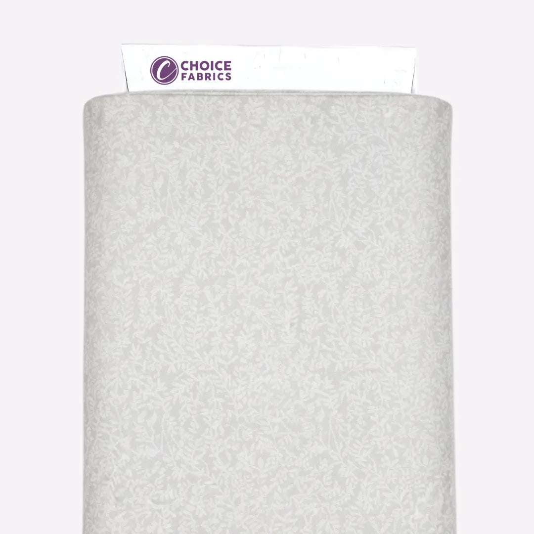 Tone on Tone 108" Supreme Backings - White on White - Vines Wideback Fabric Per Yard The Fabric Company
