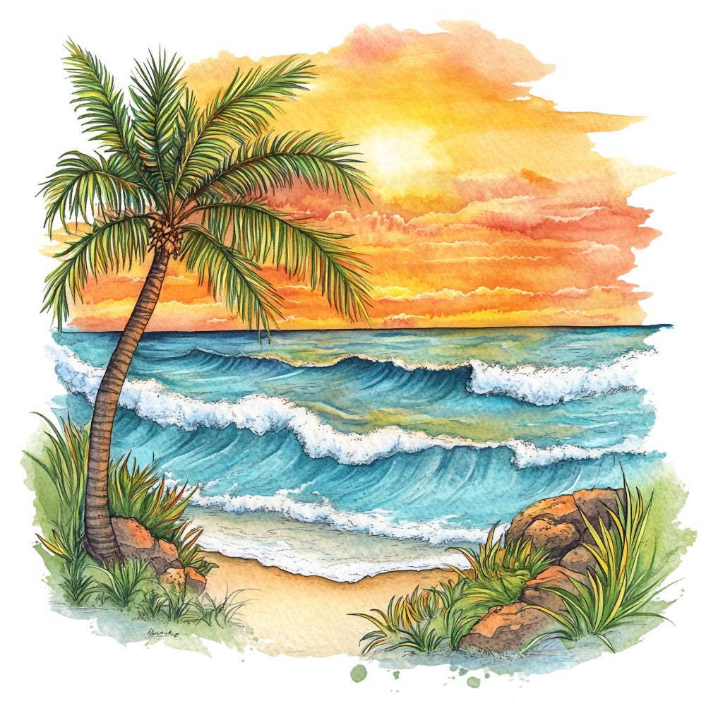 Tranquil Beach Fabric Panel 5