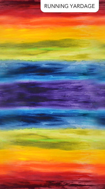 Transcendence Multi Rainbow Paint Stripes Cotton 44"/45" Fabric Per Yard