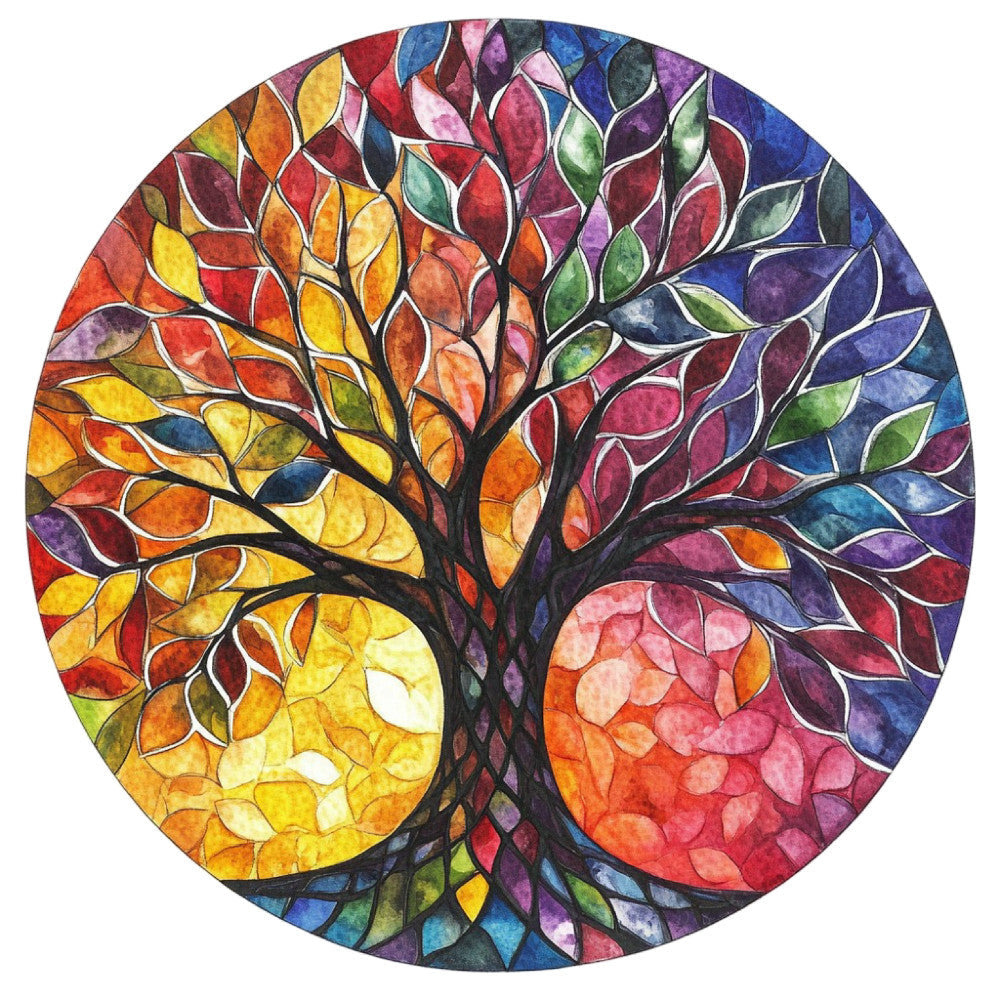 Tree of Life Stained Glass Fabric Panel 24