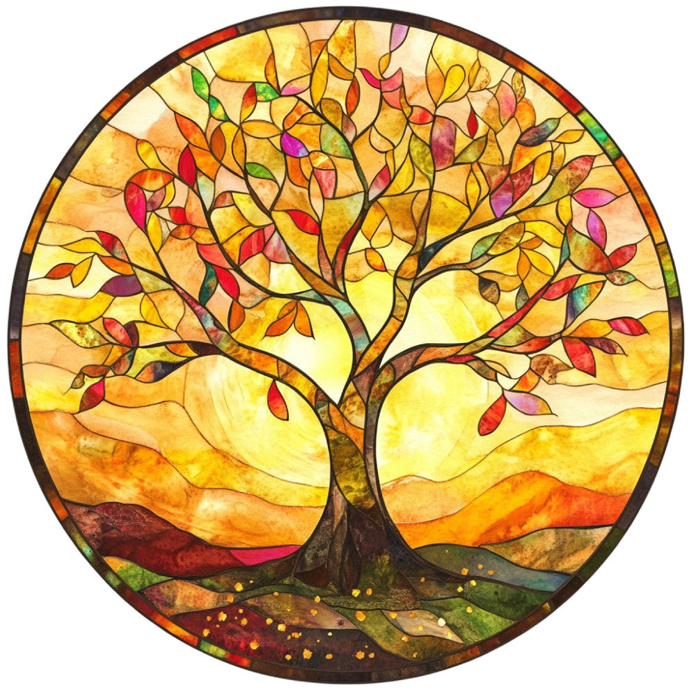 Tree of Life Stained Glass Fabric Panel 25