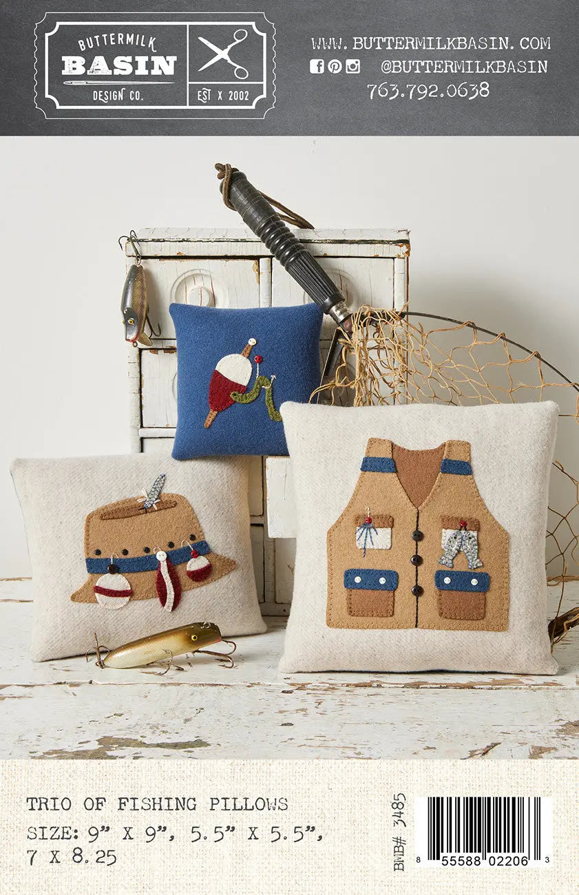 Trio of Fishing Pillows Checker Distributor